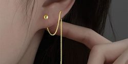 مدل گوشواره بخیه ای طلا شیک و ساده + گوشواره طرح فانتزی