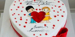 مدل کیک تولد قلبی عاشقانه + تزیین کیک تولد به شکل قلب با خامه