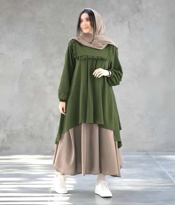 مدل مانتو پیراهنی دو تکه