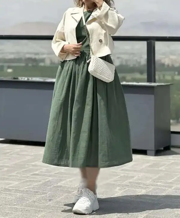 مدل مانتو پیراهنی دو تکه