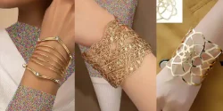 مدل دستبند طلا پهن جدید و مجلسی برای خانم های مشکل پسند
