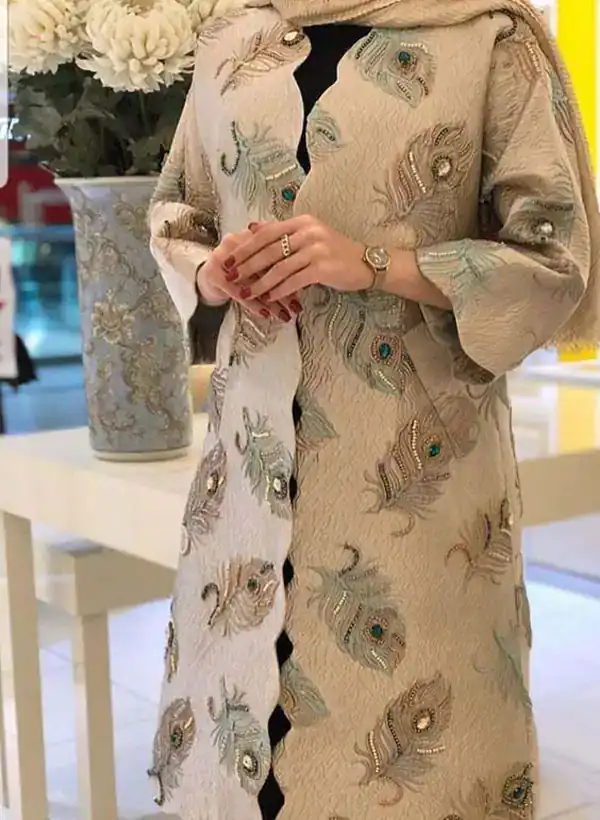 مدل مانتو قهوه ای و کرم