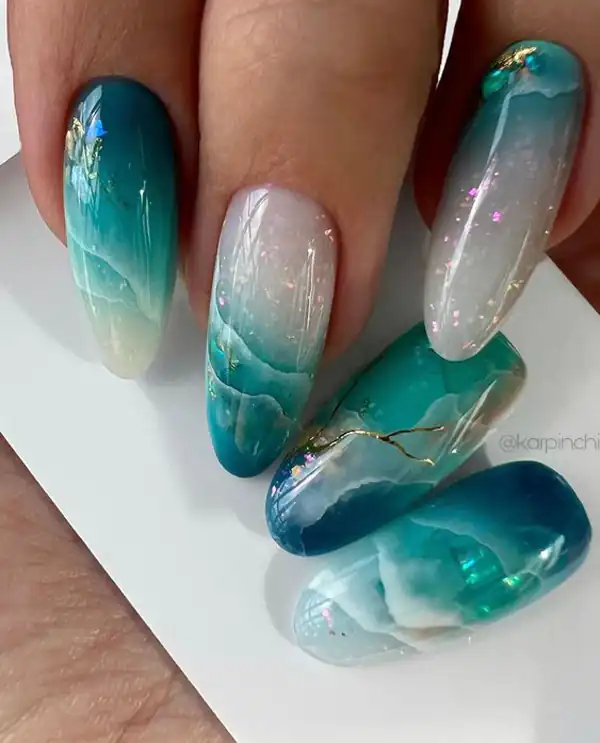 طراحی ناخن ماربل