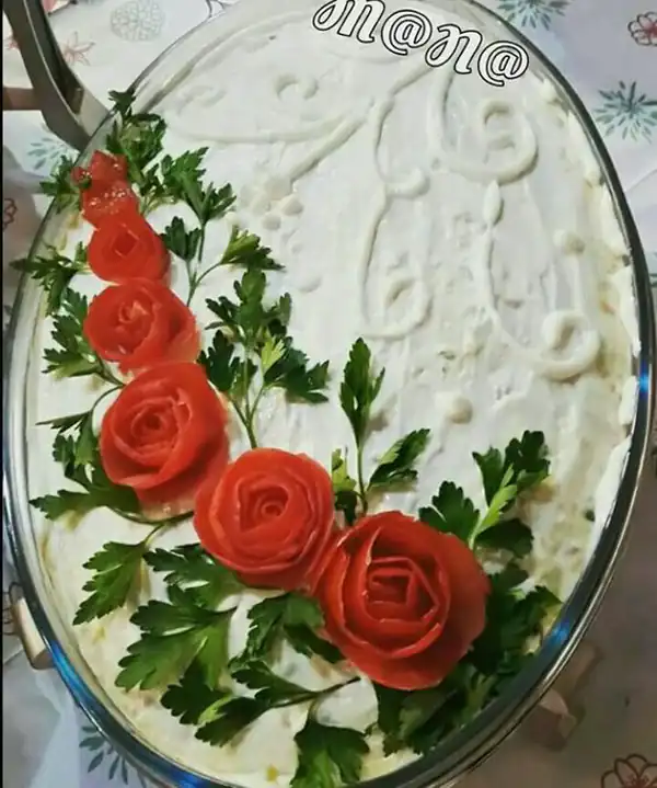 تزیین سالاد الویه ساده
