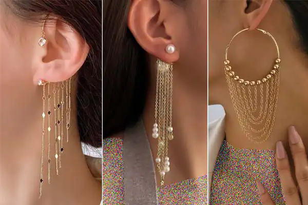 مدل گوشواره طلا آویز زنانه