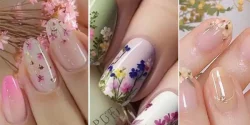مدل ناخن با گل خشک برای دختران زیبا پسند و لاکچری