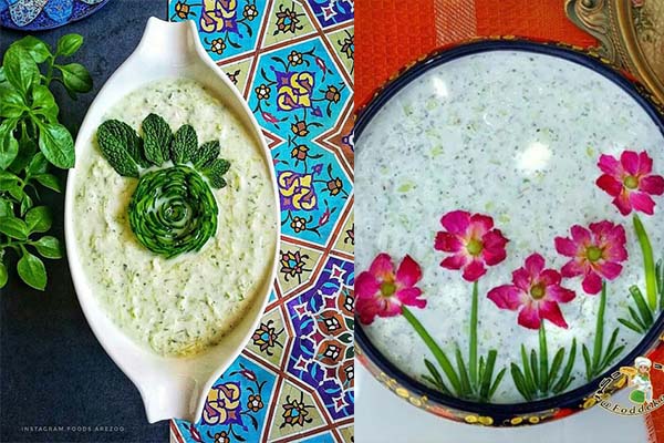تزیین ماست و خیار