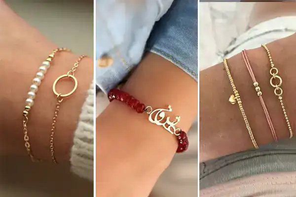 مدل دستبند طلا دخترانه مینیمال