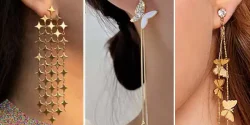 گوشواره آویز بلند طلا جدید و خاص از ترندترین کالکشن های جواهر
