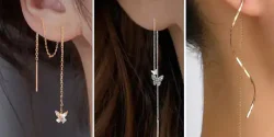 مدل گوشواره بخیه ای طلا جدید فوق العاده شیک و خاص پسند
