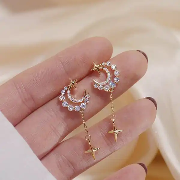 مدل گوشواره طلا ماه و ستاره