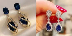 مدل گوشواره طلا یاقوت کبود شیک و لاکچری از جدیدترین کالکشن