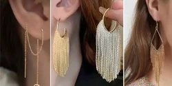 مدل گوشواره زنجیری شیک و لاکچری برای بانوان مشکل پسند