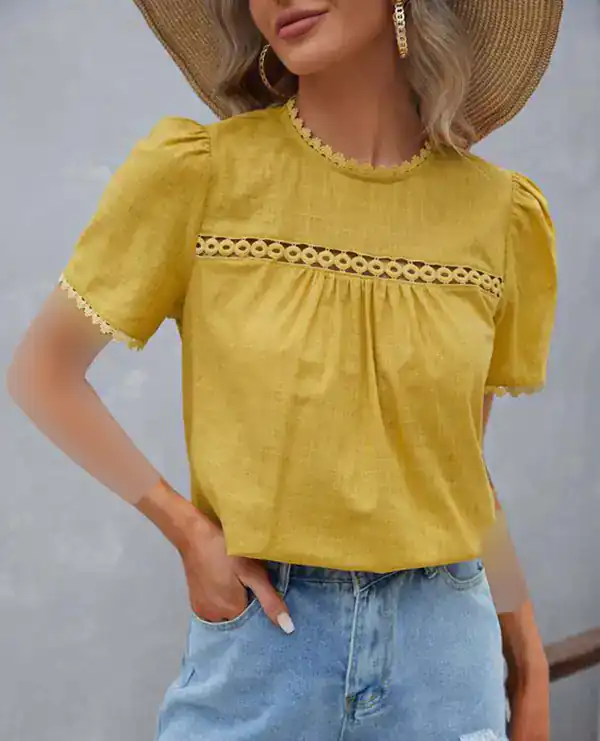 مدل شومیز زرد زنانه