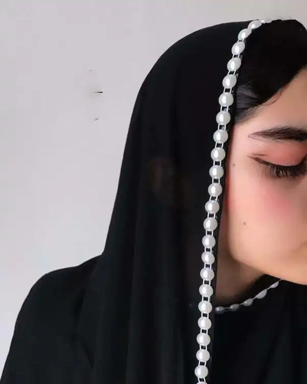 مدل تزیین شال با مروارید