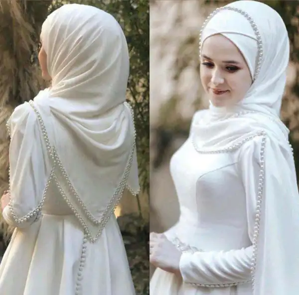مدل تزیین شال با مروارید