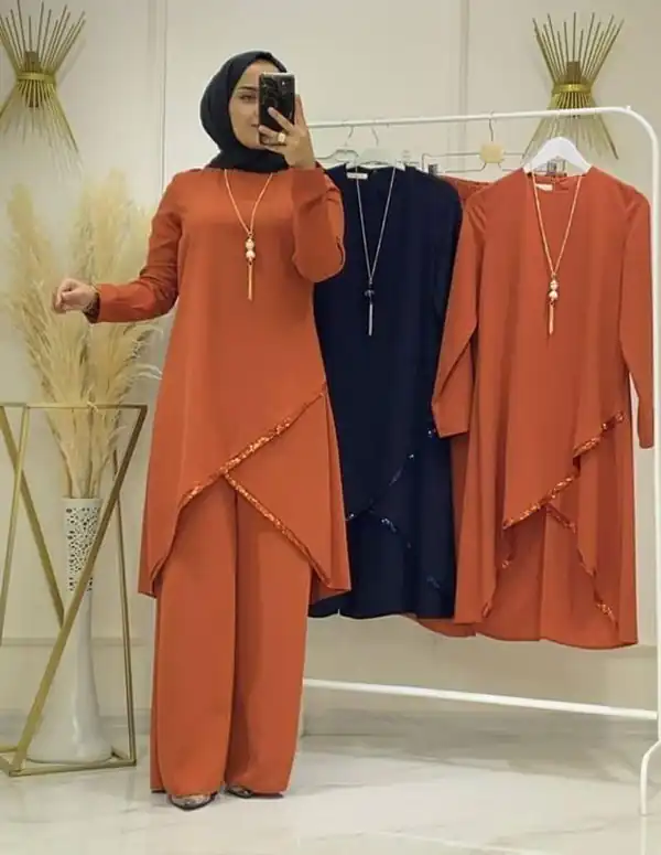 ست مانتو شلوار لنین جدید