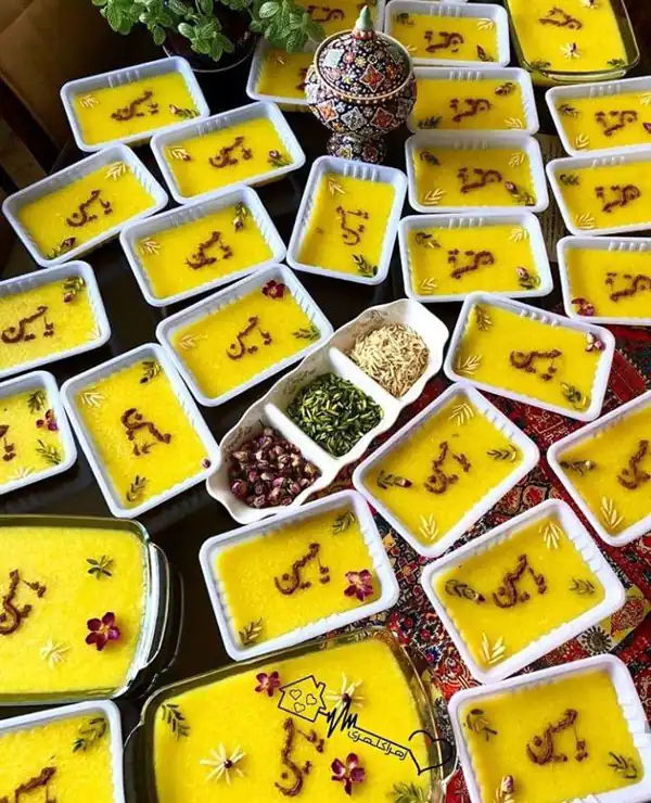 تزیین شله زرد برای محرم