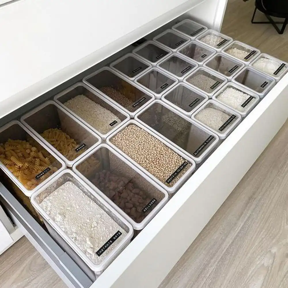 چیدمان حبوبات در کابینت