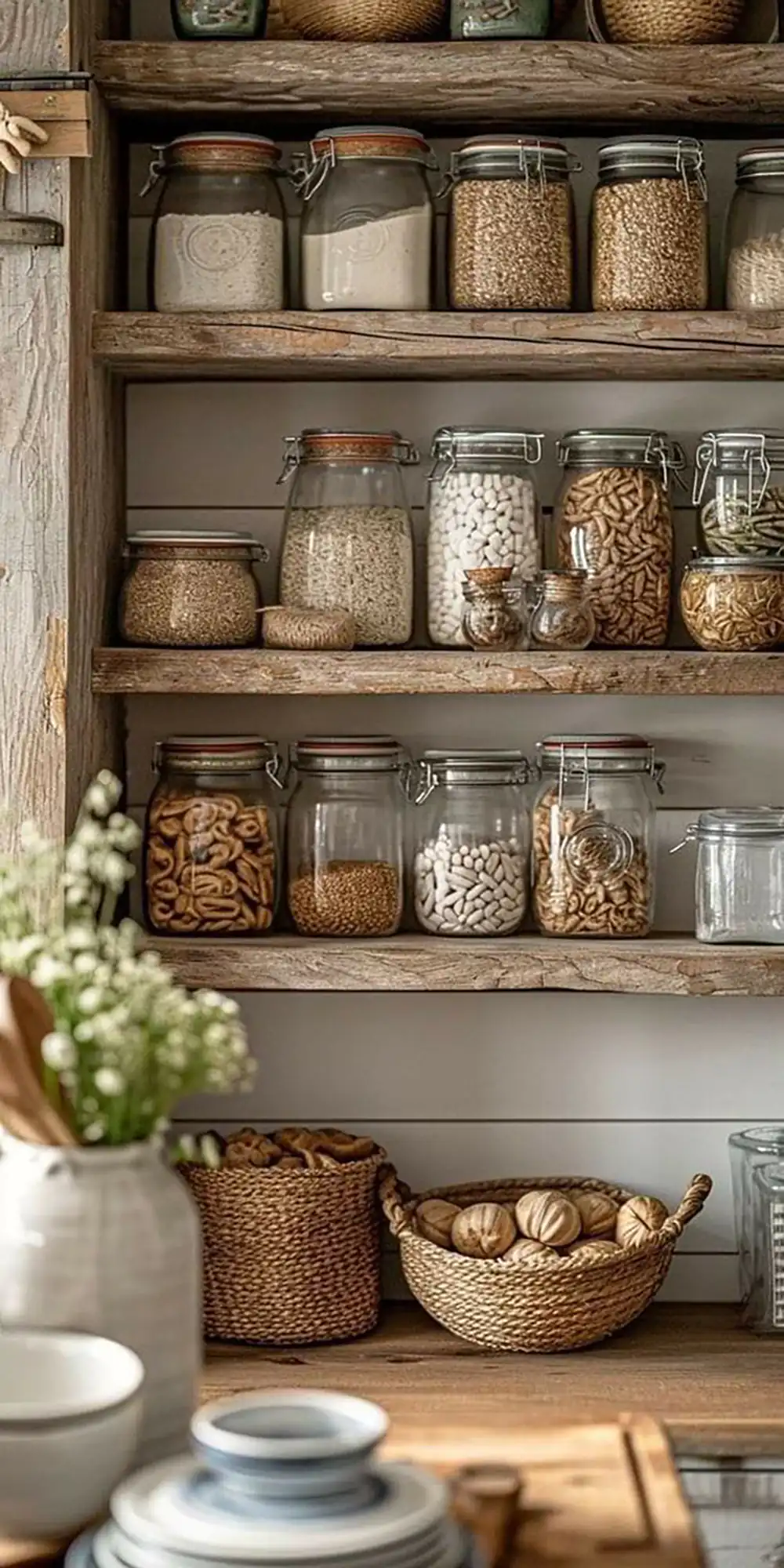 چیدمان حبوبات در کابینت