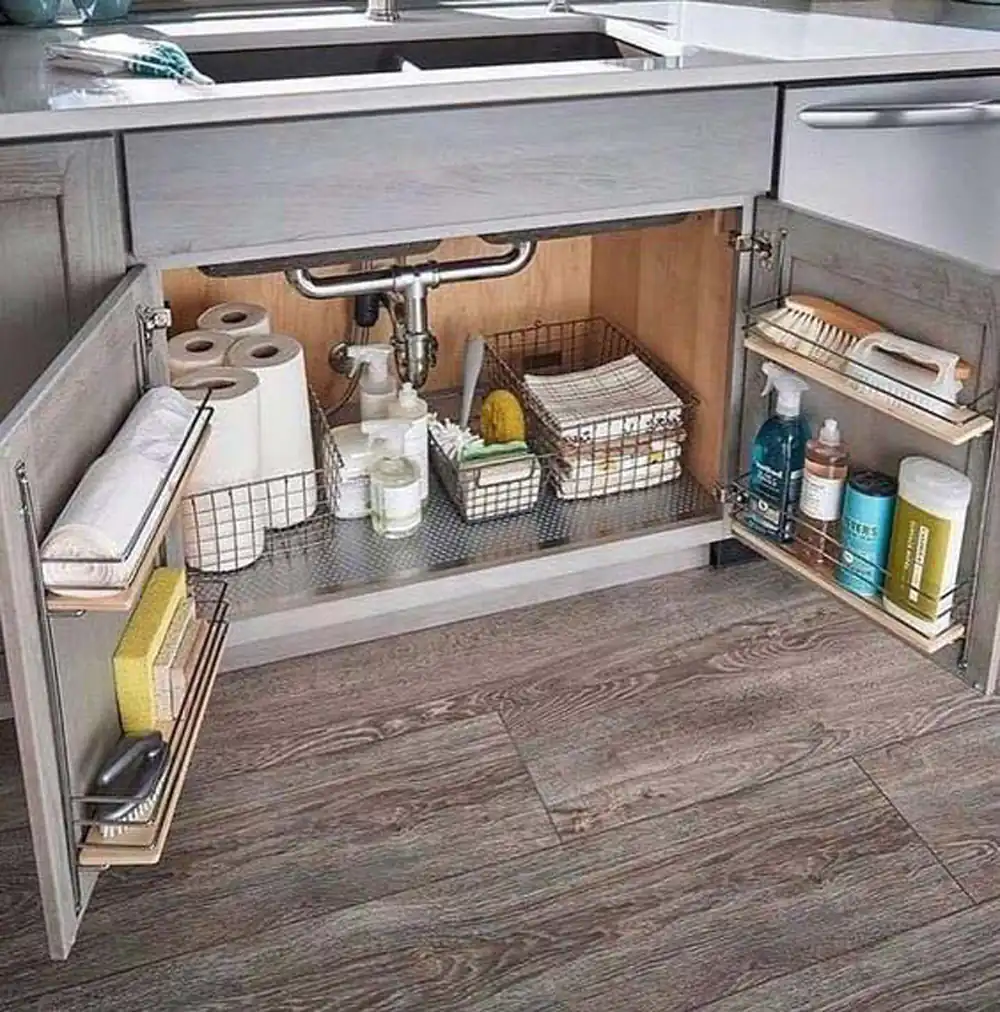 چیدمان کابینت زیر سینک