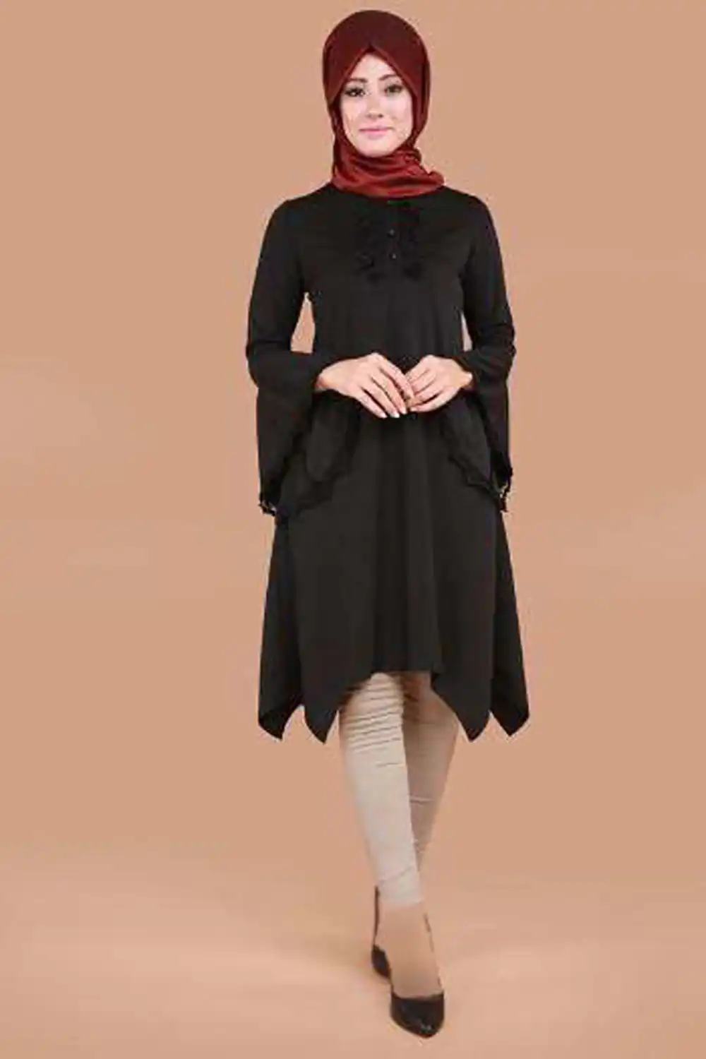 مانتو با پارچه لنین مشکی