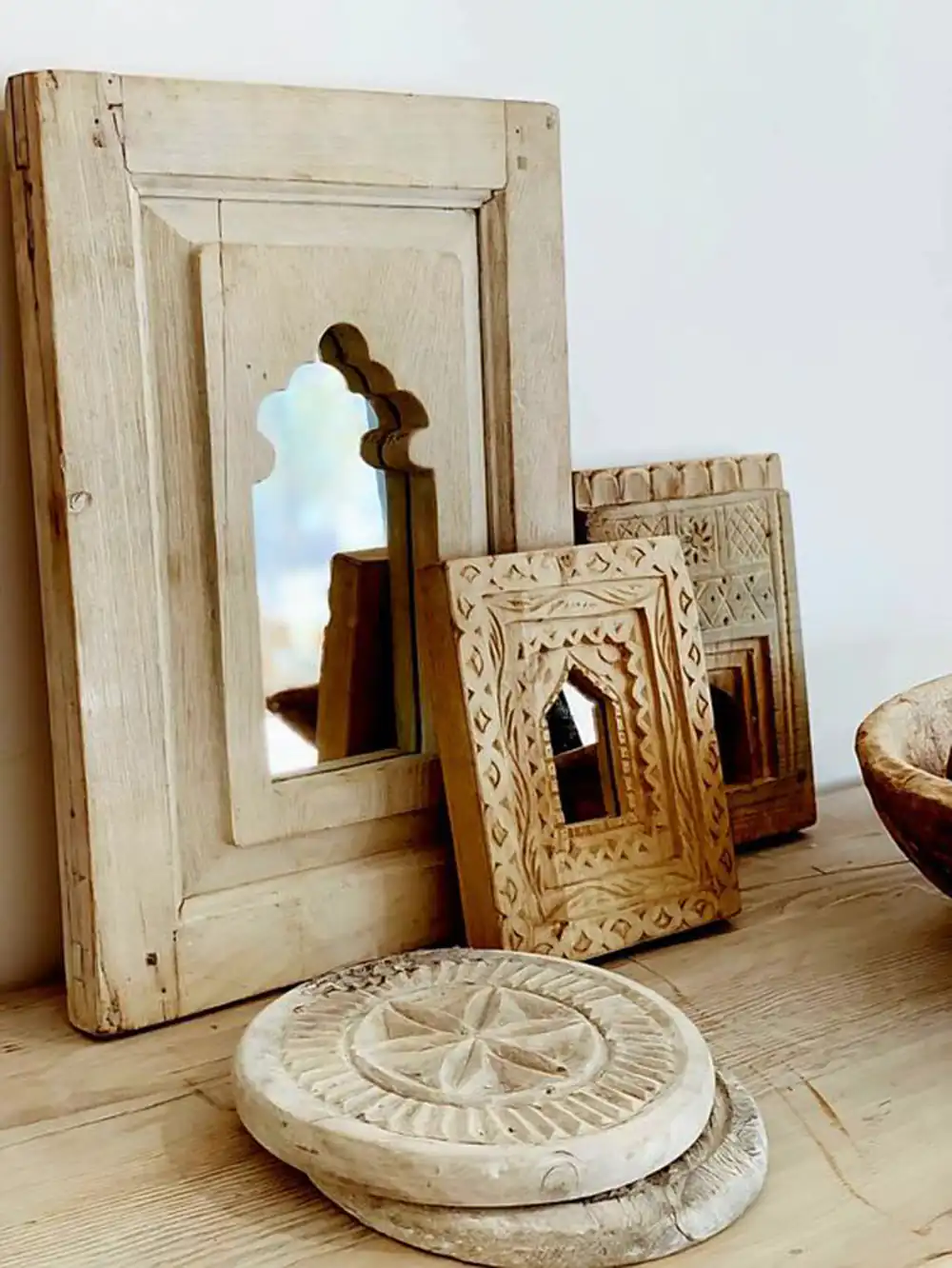 مدل آینه چوبی دکوراتیو