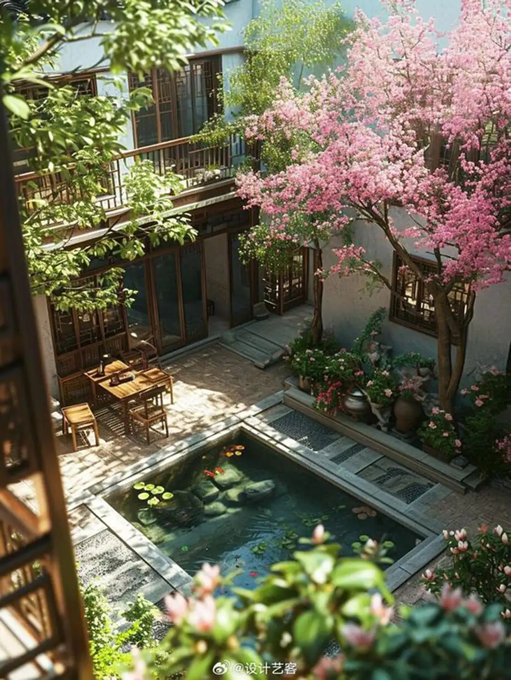 مدل چیدمان حیاط خانه