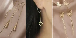 مدل گوشواره طلا سبک و ظریف برای خانم های خاص و متفاوت