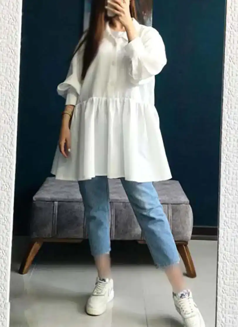 مدل مانتو تابستانی کوتاه سفید