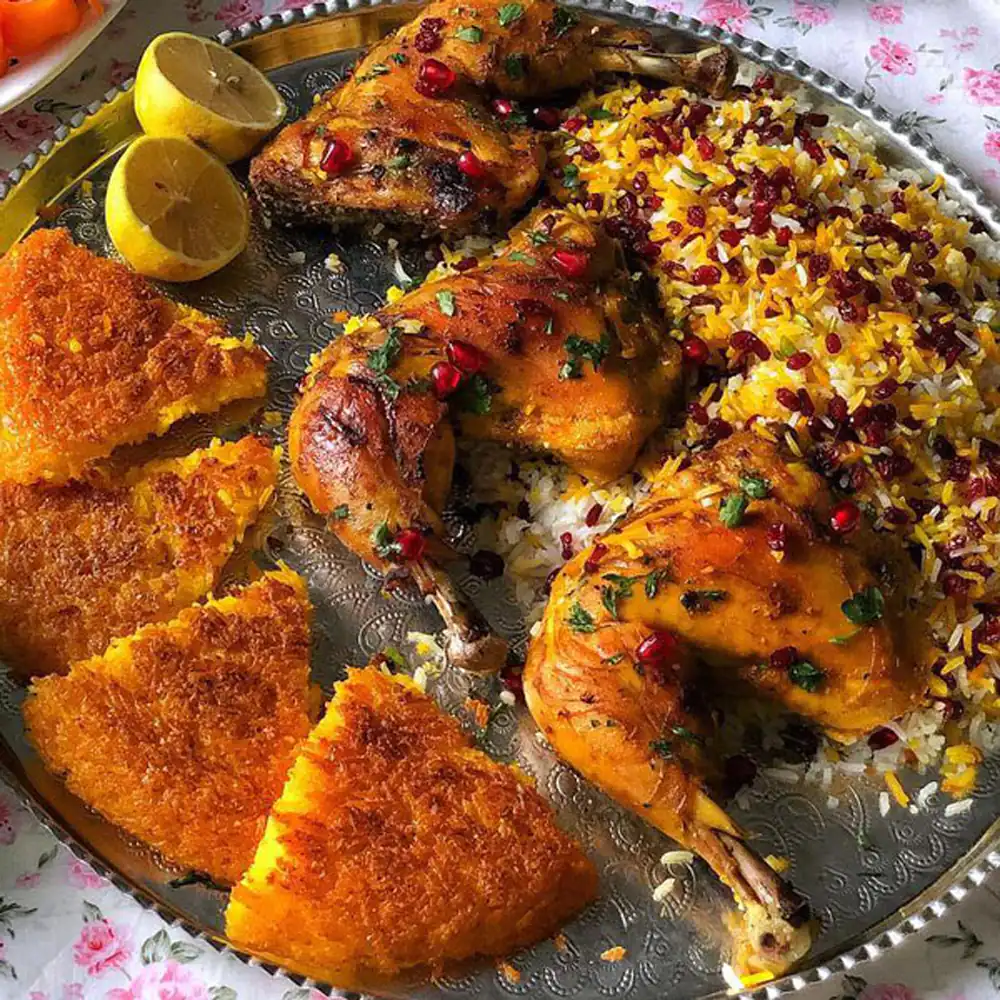 تزئین زرشک پلو بامرغ