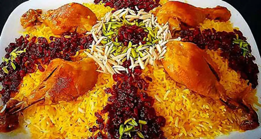 تزئین زرشک پلو بامرغ