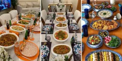 چیدمان میز شام مهمانی روش های زیباسازی سفره های ایرانی