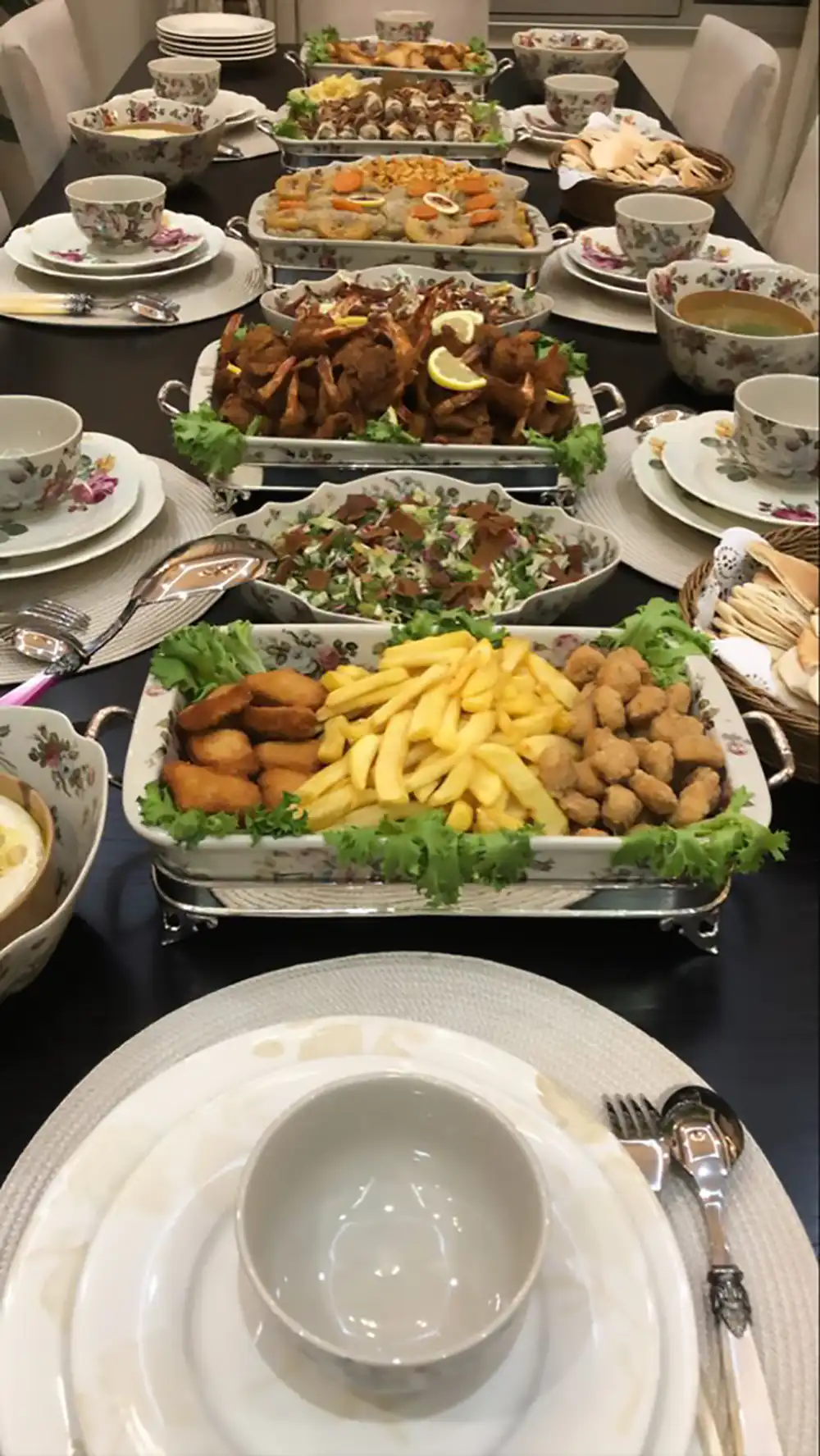 چیدمان میز شام