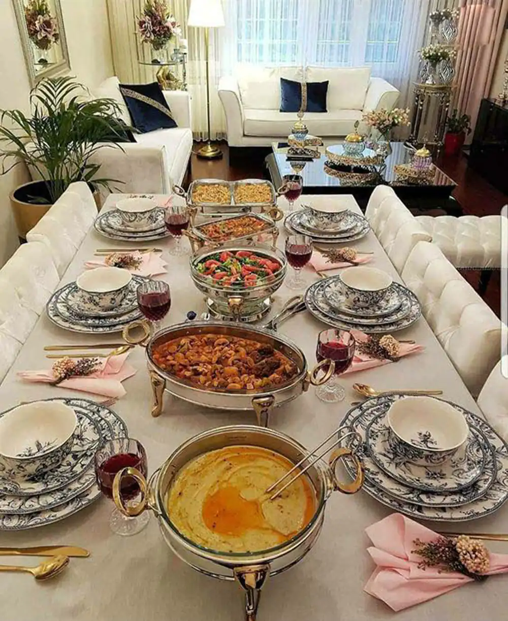 چیدمان میز شام