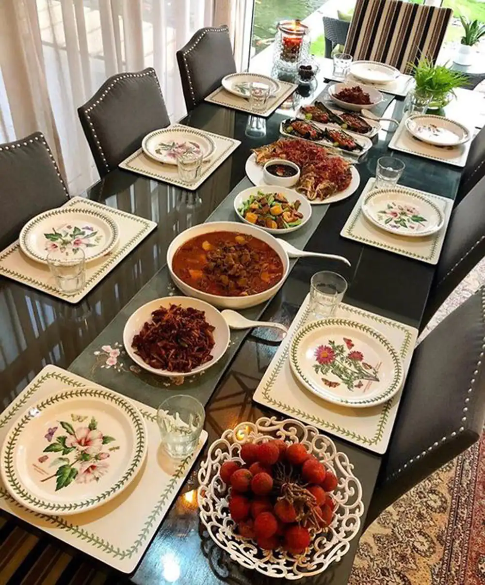 چیدمان میز شام