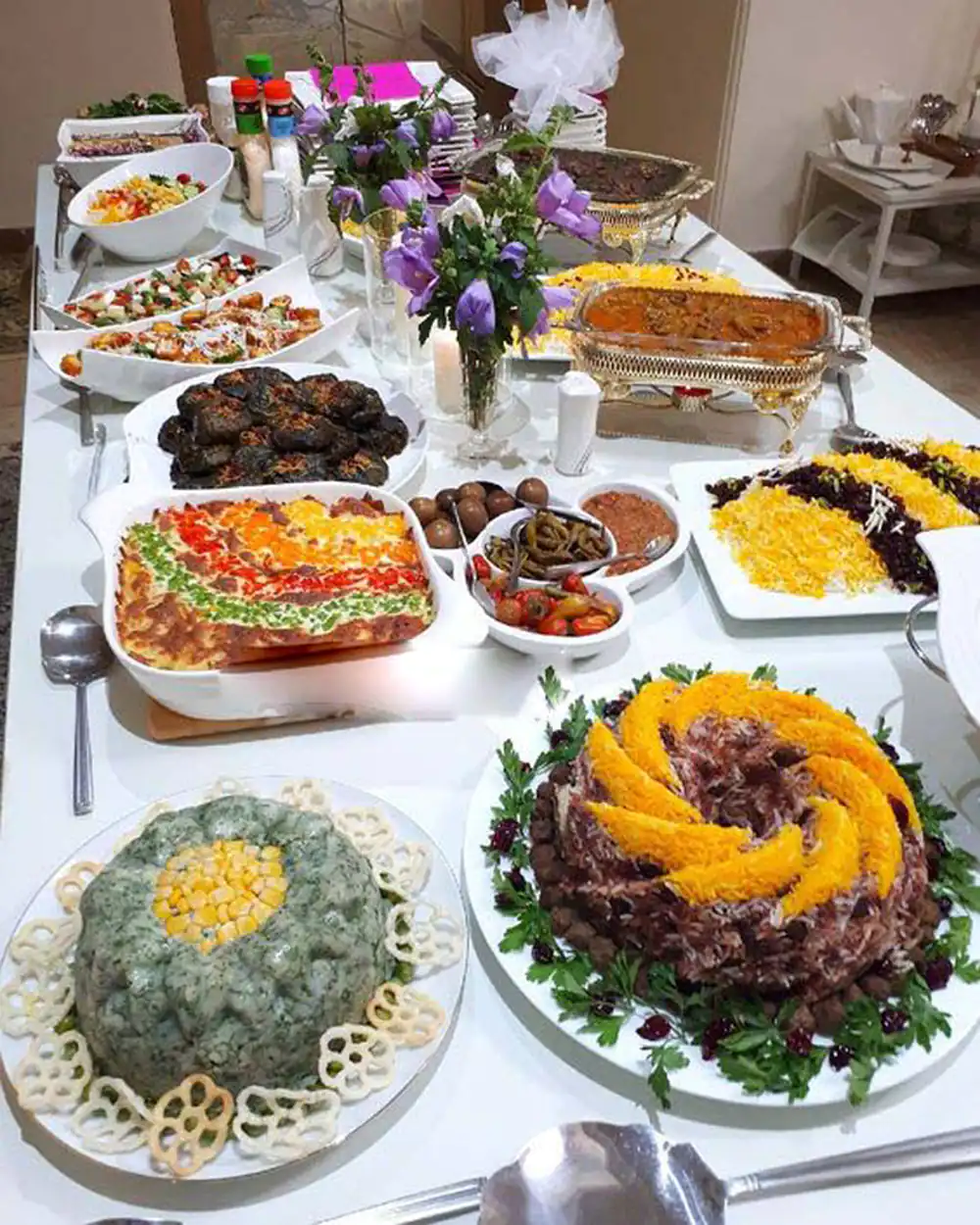 چیدمان میز شام