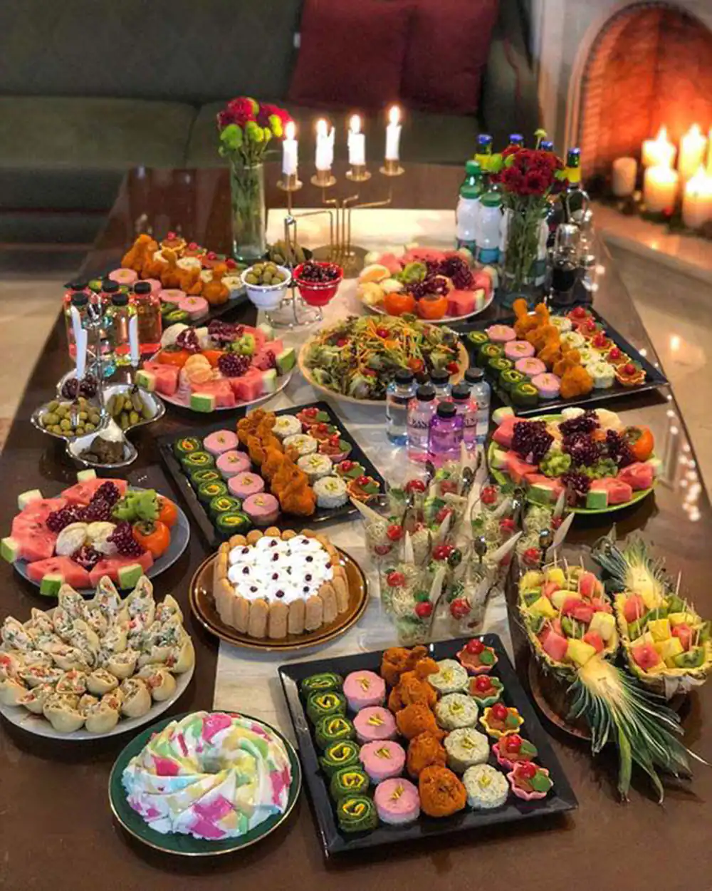 چیدمان میز پذیرایی