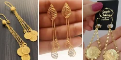 جدیدترین مدل گوشواره آویز طلا از نمونه های هندی و ایتالیایی