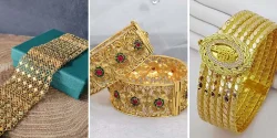 مدل دستبند طلا پهن از برندهای معروف ترکیه و طلا هندی