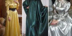 مدل لباس ساتن پوشیده برای شب و مهمانی های لاکچری