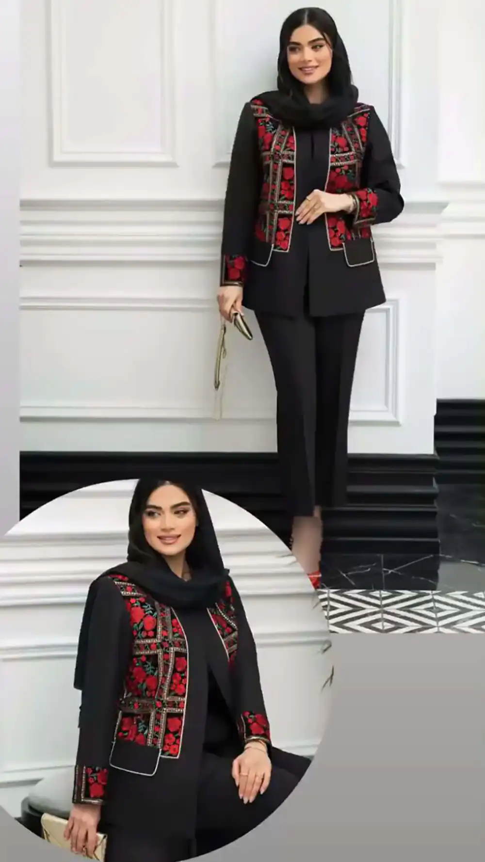 مدل مانتو گلدوزی مزونی