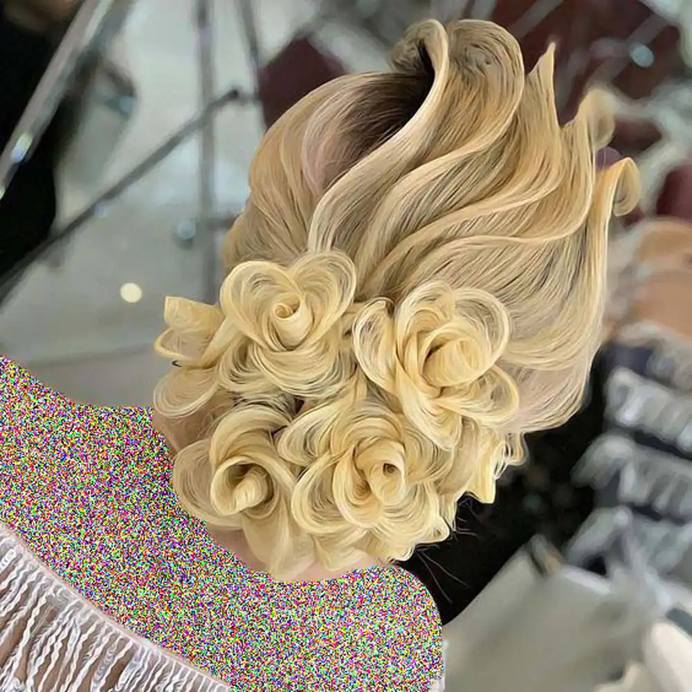 مدل شینیون گل رز