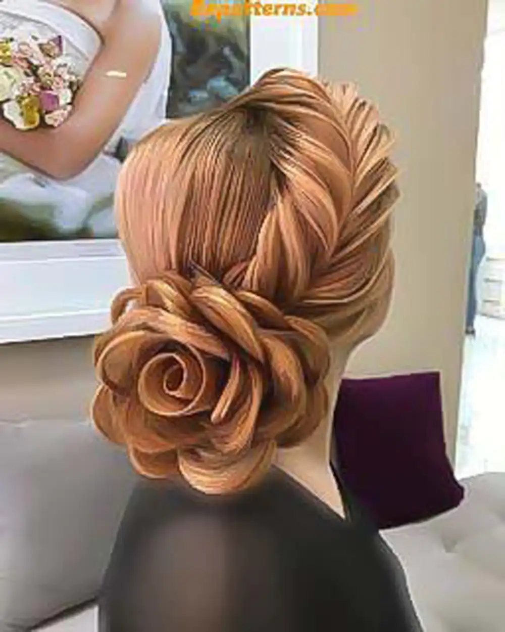 مدل شینیون گل رز