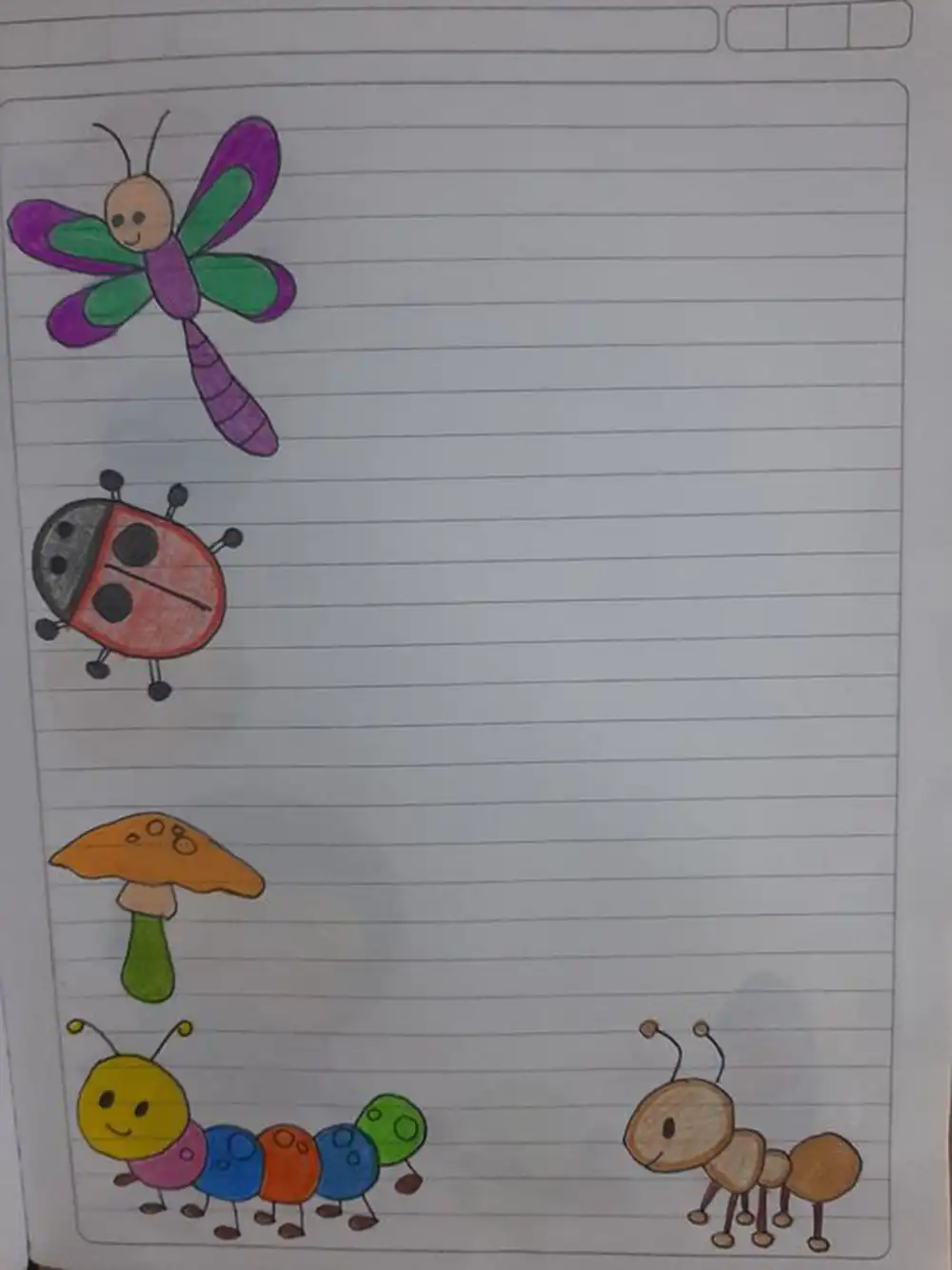 نقاشی حاشیه دفتر املا