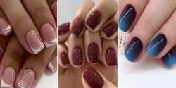 طراحی ناخن مربعی کوتاه شیک و خاص برای دخترخانم های جذاب