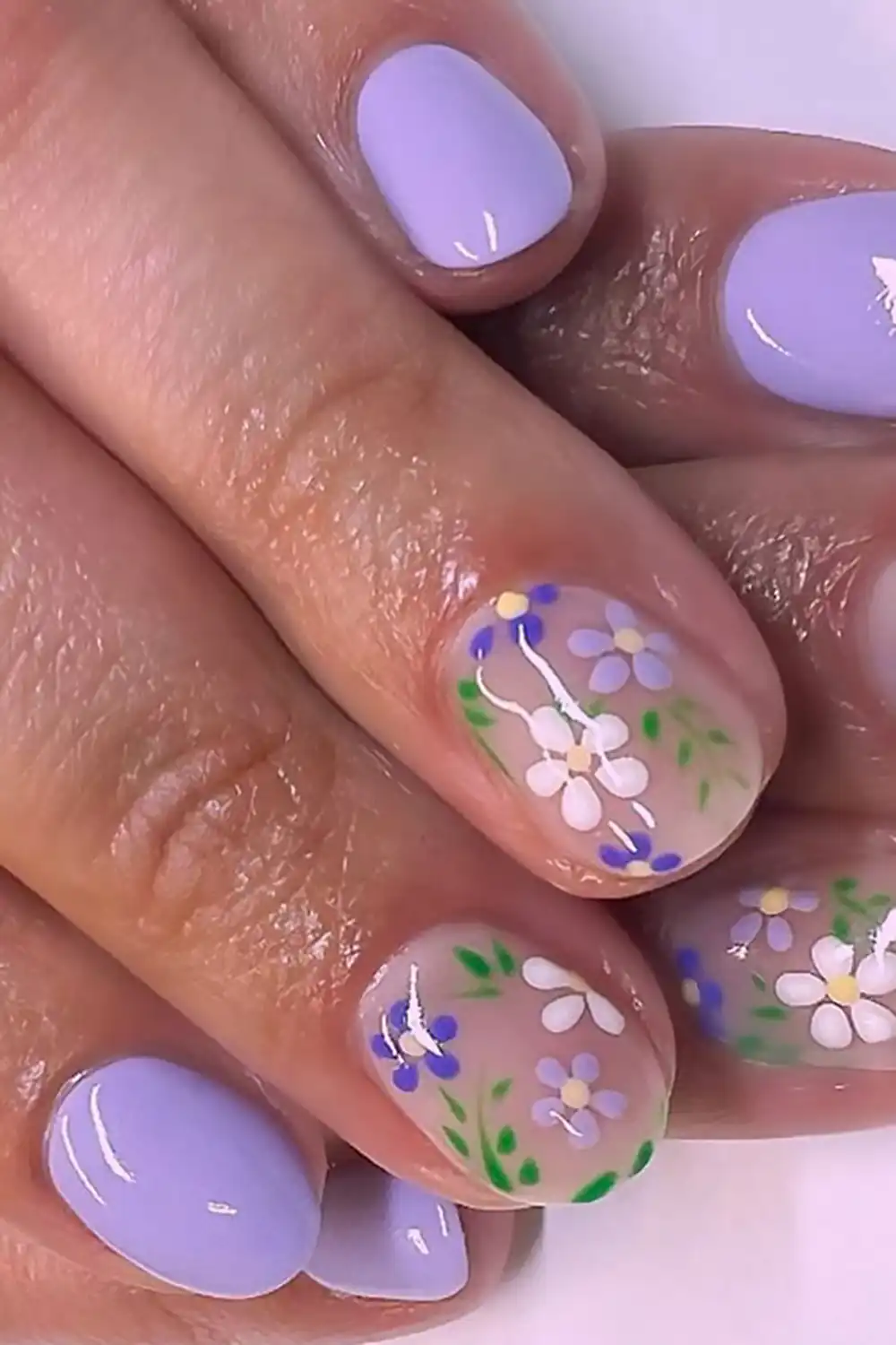 طراحی ناخن مربعی کوتاه شیک