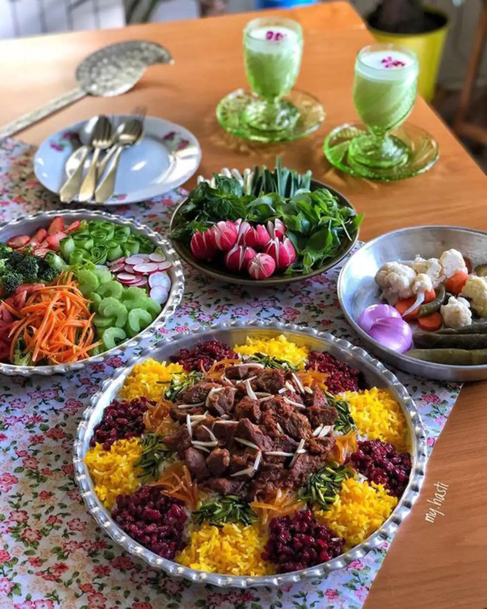 تزئین آلبالو پلو مجلسی