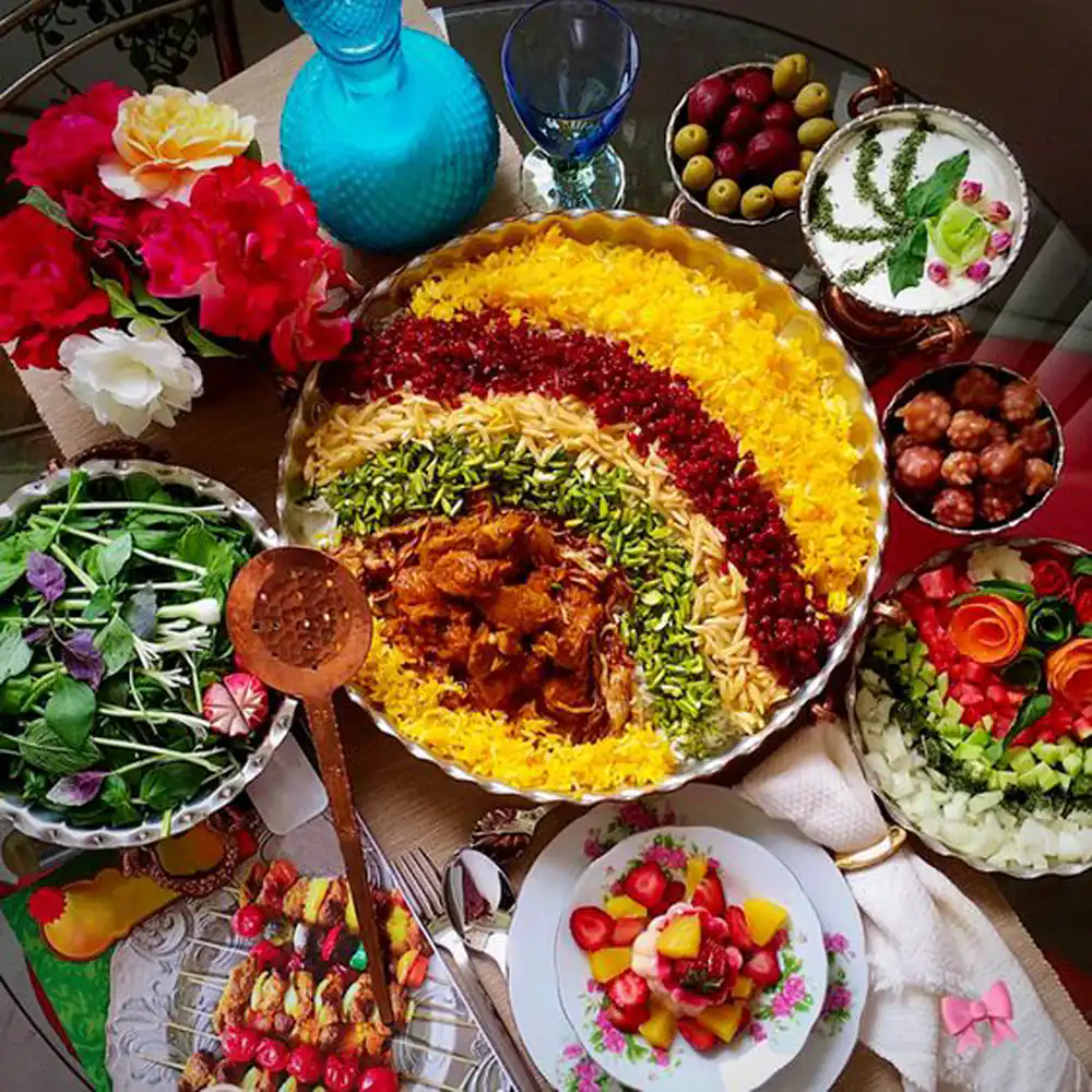 تزئین آلبالو پلو مجلسی