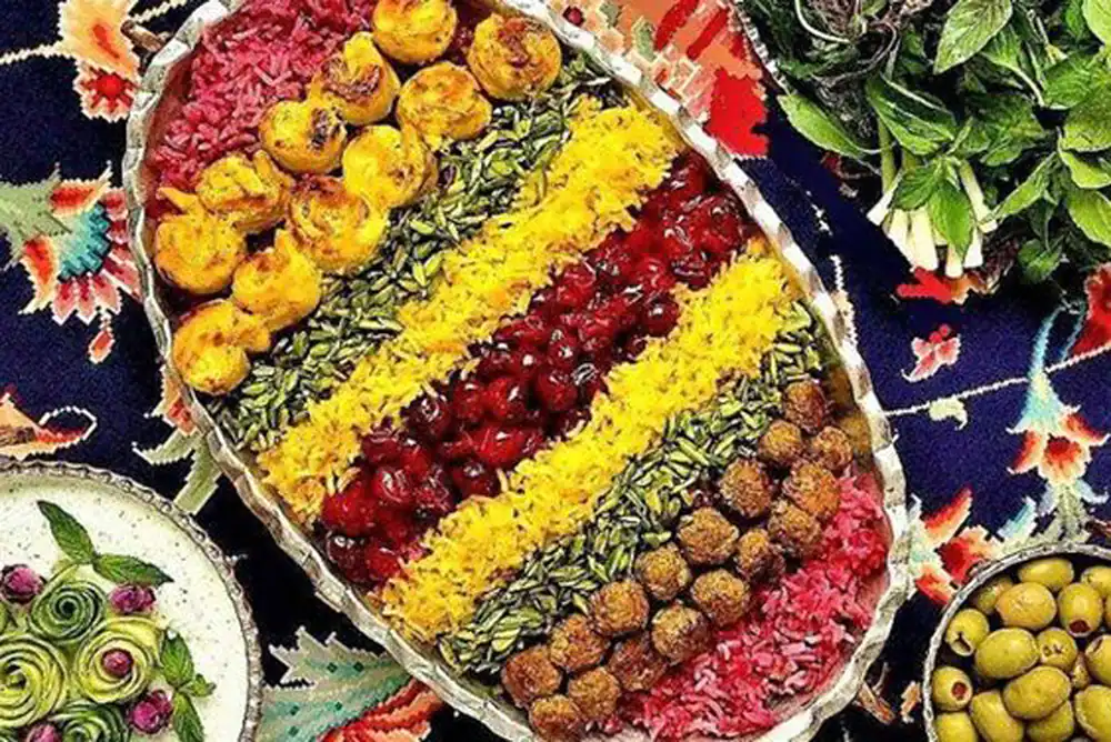 تزئین آلبالو پلو مجلسی